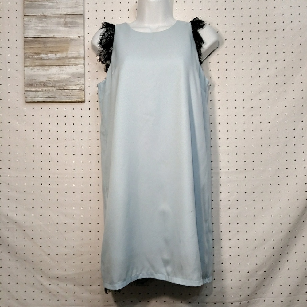 Zara Light Blue Mini Shift Dress sz S